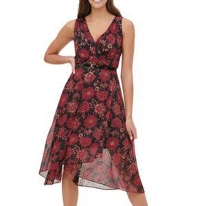 Tommy Hilfiger Women Floral Belted Chiffon Dress B